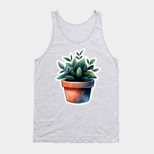 Watercolor plant sticker Tank Top